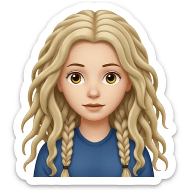 white girl, long wavy hair,  just some dreadlocks  sticker