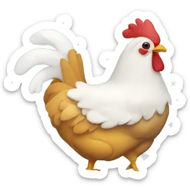 Christmas snowglobe with chicken sticker