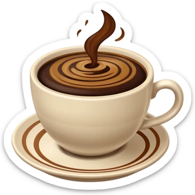 plain Coffee without Saucer, Brown Cup, no saucer. sticker