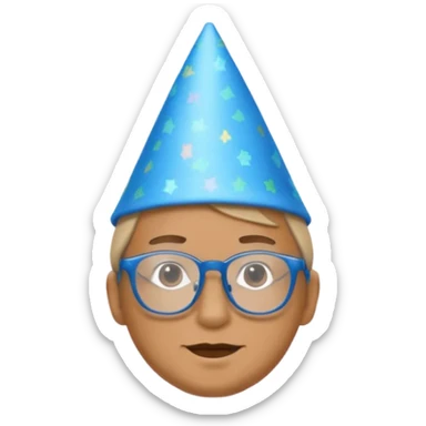 party blue hat bee with glasses full body sticker