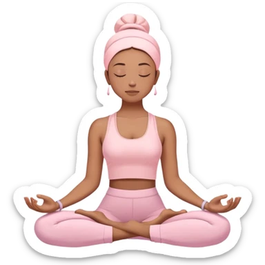 Pastel pink yoga mediation  sticker