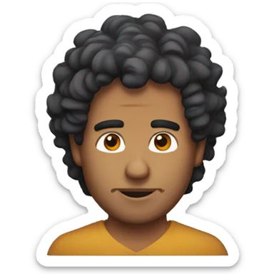 Mexican man with shaggy hair  sticker