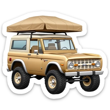 Sand colored ford bronco big bend with the roof off sticker