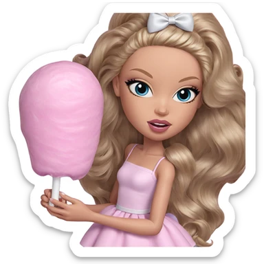 blonde girl with cotton candy sticker