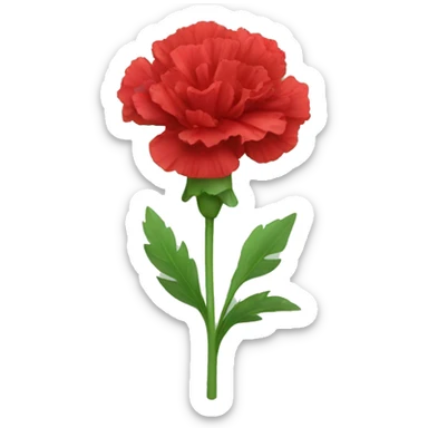 red Carnation flower sticker
