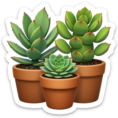 group of three different succulents sticker