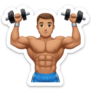 bodybuilder obliques exercise sticker
