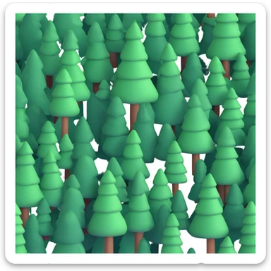 dense forest with pine trees sticker