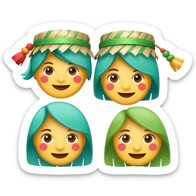 bandeirinhas decorativas de festa junina, emoji style, green-aqua #00C7B4 color, transparent background sticker