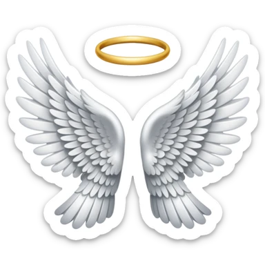 angel wings slightly open sticker