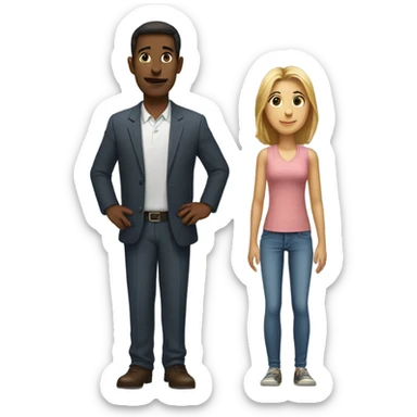 the woman is taller than the man sticker