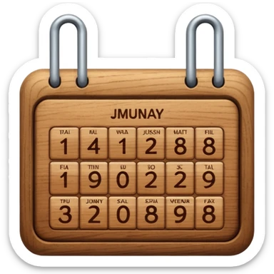 calendar wood sticker
