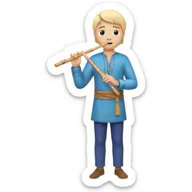 blonde man playing flute full body sticker