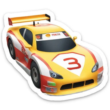 Race car outside sunny sticker