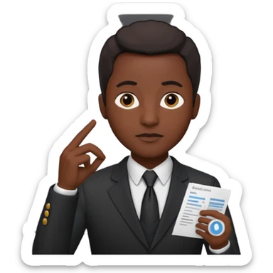 Black avatar that manages all audit and explanations for business sticker
