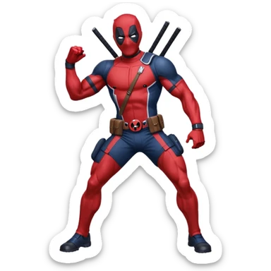 Deadpool with the New England Patriots uniform sticker