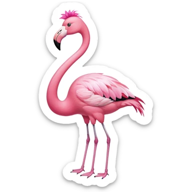 Full body Flamingo wearing a pink bow tie in the neck  sticker
