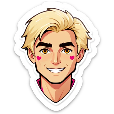 Valentines day blonde man  sticker