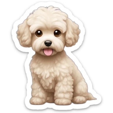 white light brown maltipoo terrier slender shaved sticker