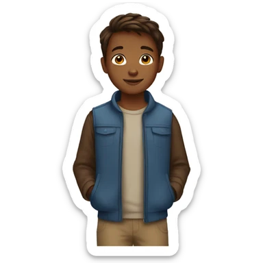 10 year old brown skinned brown haired boy sticker