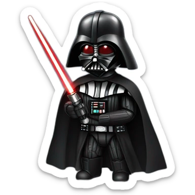 Darth vader with red laser saber sticker