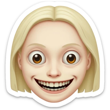 Weird creepy smile  sticker