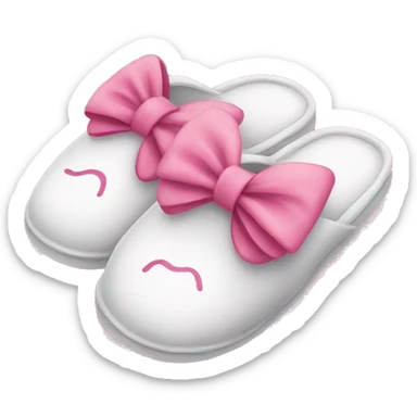 Slippers with a pink bow sticker