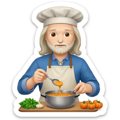 leonardo da Vinci cooking soup sticker
