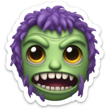 monster with a weird face sticker