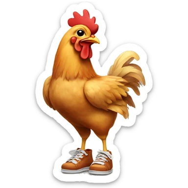 chicken wearing shoes sticker