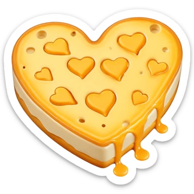 melted cheese in the shape of a heart (Love) sticker