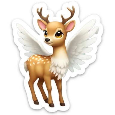 cute deer with angel wings sticker