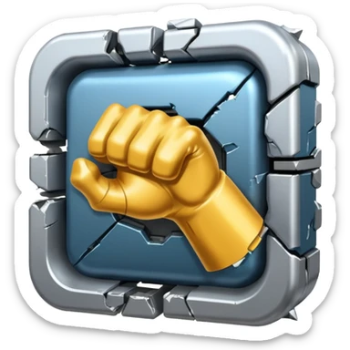 a sci fi themed fist punching through a module sticker