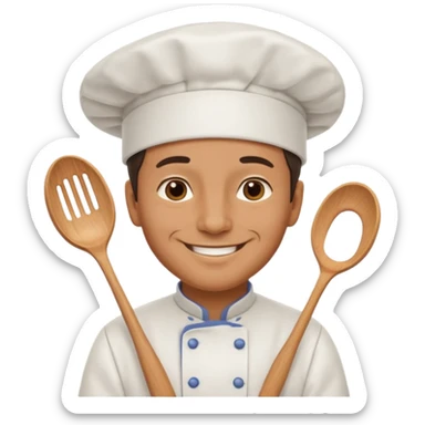 cook man without spoon  sticker