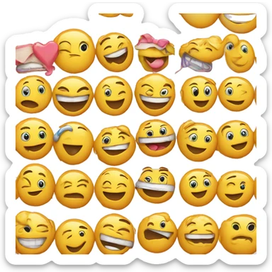 Emoji de cara feliz con boca de con ganas sticker