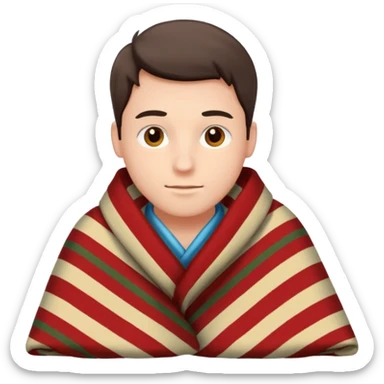 A guy wearing a blanket  sticker