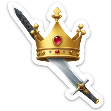 crown and sword sticker