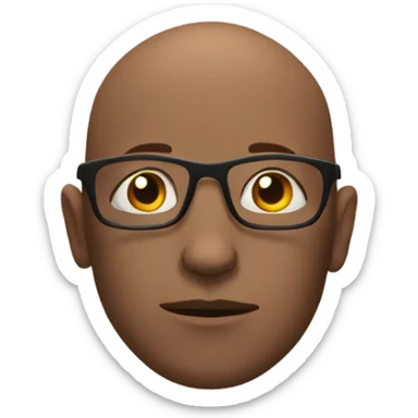 Brown bald man with glasses meditating  sticker