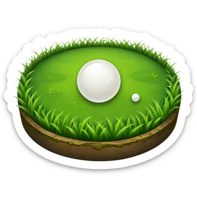 Make an emoji of a soccer penalty spot - it should be a white dot on a patch of grass sticker