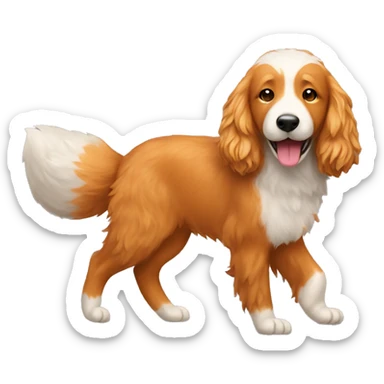Fox walking a goldendoodle sticker