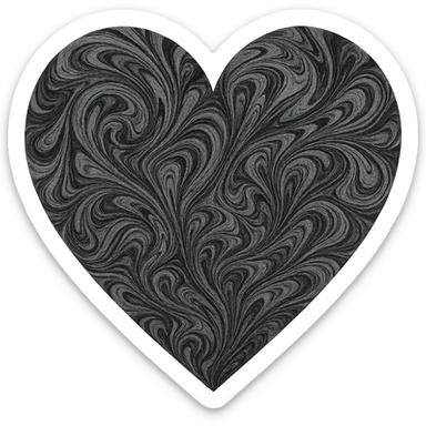 heart with a swirling ink marbling sticker