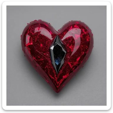 gothic heart with a dark crystal, professional photography style sticker