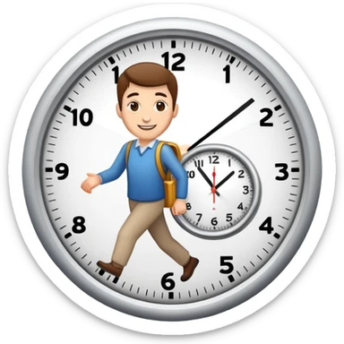 person arriving on time, punctuality sticker
