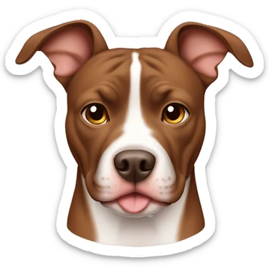 brown face pitbull dog sticker