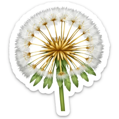 Dandelion flower emoji for bio in white colour more feathers  sticker
