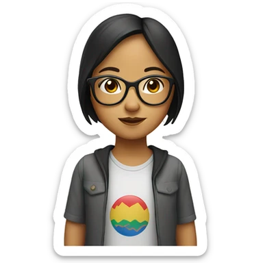 filipino girl with glasse sticker