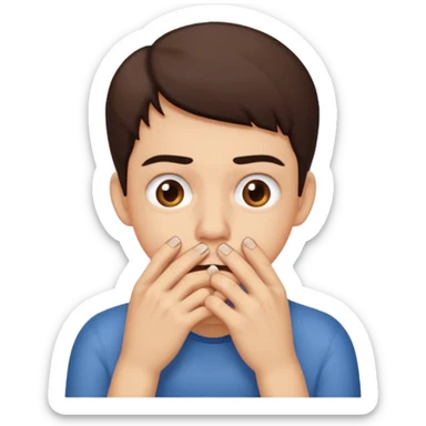 Biting nails. sticker