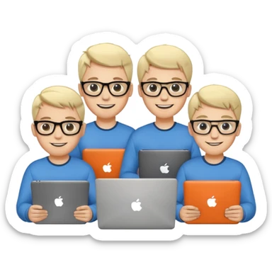 Group of 4 vibe coders, all male and white skinned  sticker