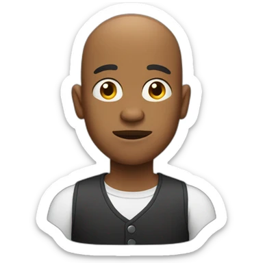 bald black man shrugging sticker