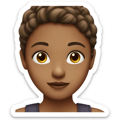 girl with brown hair, hazel eyes, and fair skin sticker